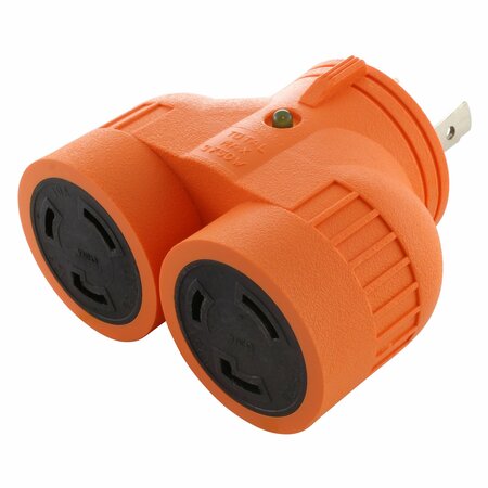 AC WORKS L5-30P 30A 125V 3-Prong Plug to 2 L5-30R 30A 125V Female Connectors ADVL530L530